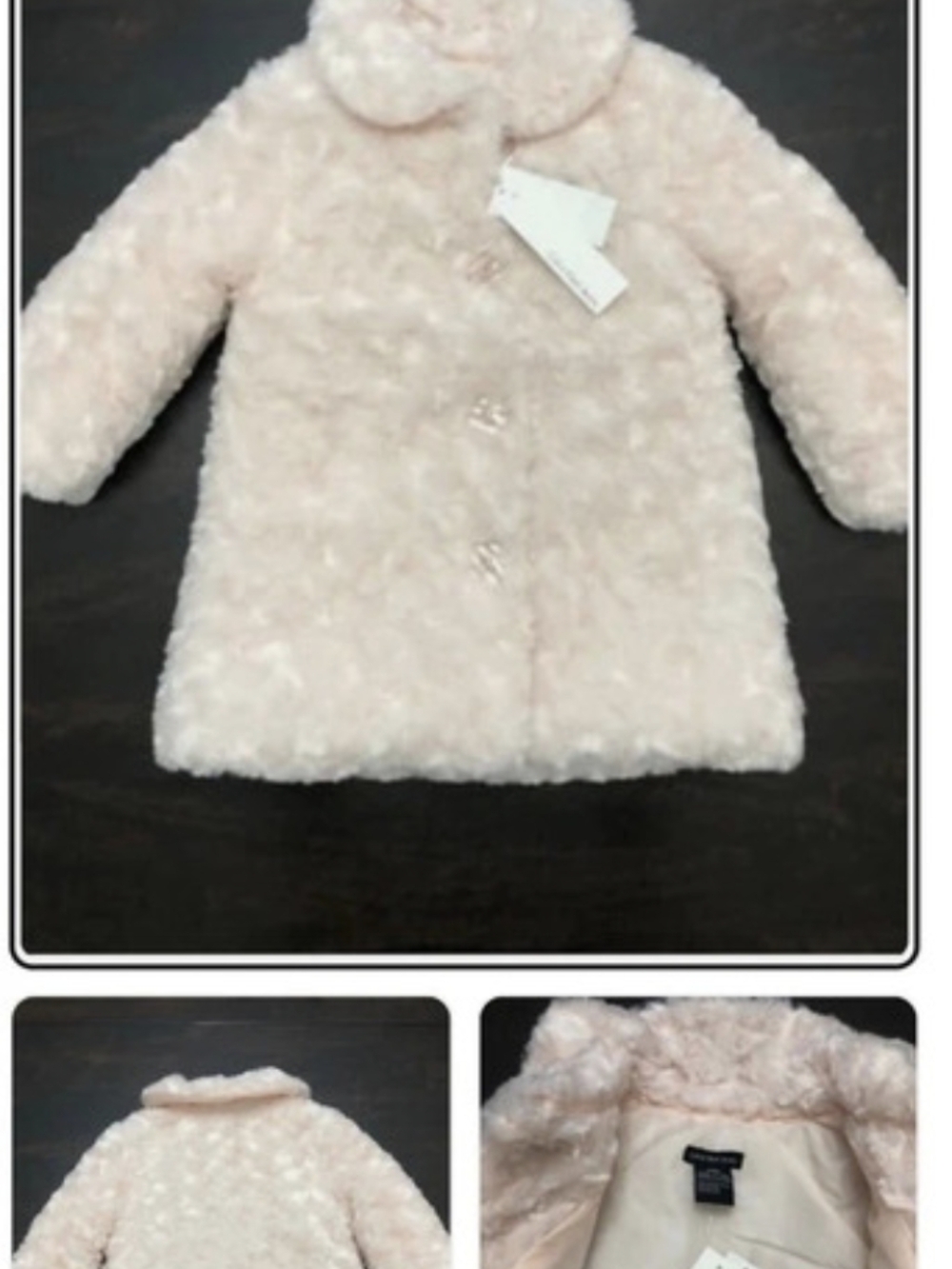 Calvin Klein Girls Faux Fur Coat Pink